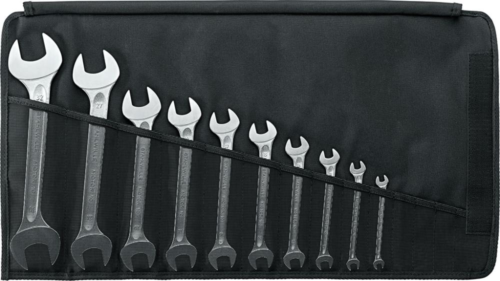 Doppelmaulschlüssel-Satz DIN 3110 6-32mm 10-teilig in Rolltasche Stahlwille