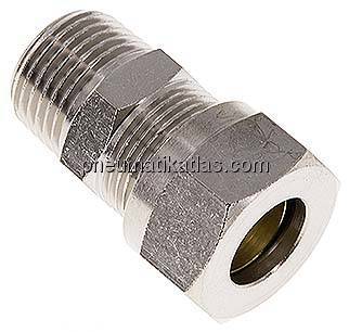Gerade Schneidringverschr. 15 L (M22x1,5)-R 1/2", Messing vernickelt Gerade Schneidringverschr. 15 L (M22x1,5)-R 1/2", Messing vernickelt