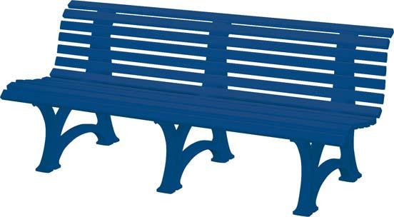 Gartenbank BORKUM 4-Sitzer Länge 2000 mm blau