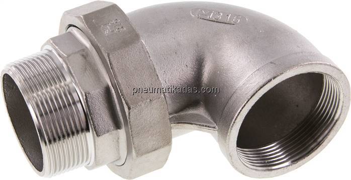 Winkel-Verschraubung flach dichtend Rp/R 2"(IG/AG)