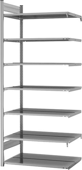 Anbauregal zerlegt HZA 23610 DA, 7 Böden 2350x600x1000mm verzinkt