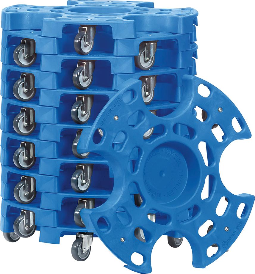 Reifen-Roller 4546 Ladefläche Ø 630 mm 4 Lenkrollen Vollgummi Rad-Ø 100 mm