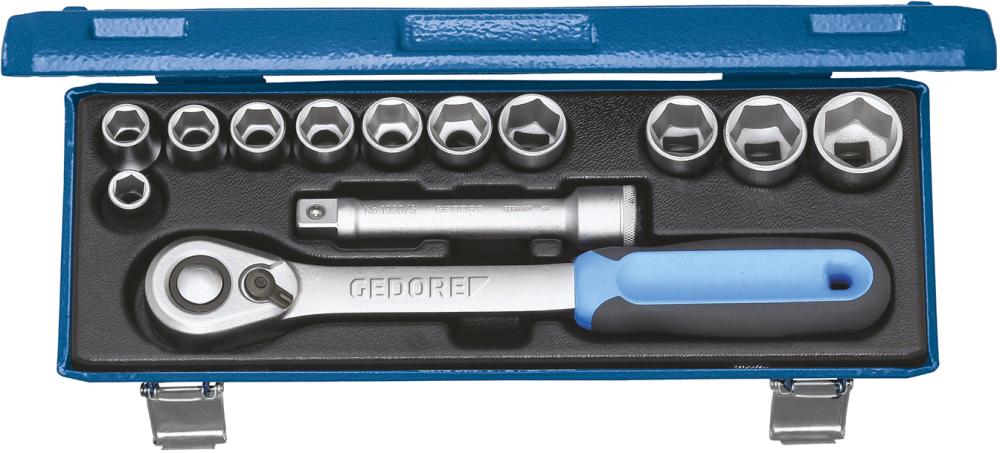 Steckschlüssel-Garnitur 1/2" 19 KMU-20 13-teilig Gedore Steckschlüssel-Garnitur 1/2" 19 KMU-20 13-teilig Gedore