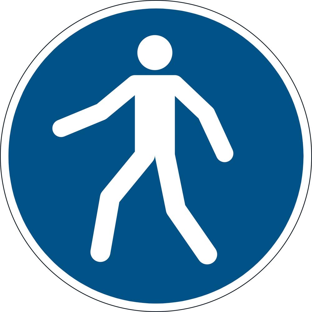 Sicherheitskennzeichen Fußgängerweg benutzen D 430 mm, selbstklebend