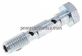 Hohlschraube, 2-fach M 5-27mm, Stahl verzinkt Hohlschraube, 2-fach M 5-27mm, Stahl verzinkt
