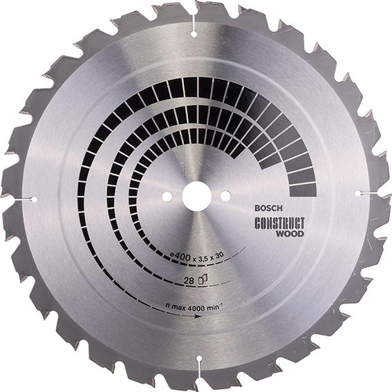 HM-Kreissägeblatt Nagelf.400x3,5/2,5x30 28Z HB BosVE à 1 Stück Construct Wood BOSCH