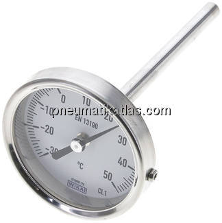 Bimetallthermometer, waagerecht D63/-30 bis +50°C/100mm