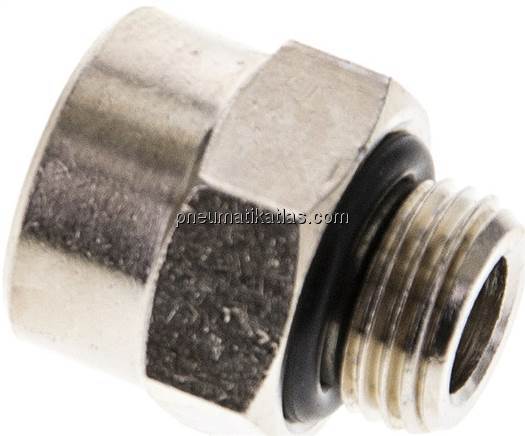 Gewindeverlängerung G 1/8"-11,6mm, Messing vernickelt (Elastomerabdichtung) Gewindeverlängerung G 1/8"-11,6mm, Messing vernickelt (Elastomerabdichtung)