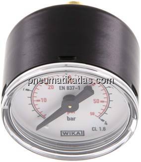 Manometer waagerecht (ST/Ms), 40mm, 0 - 4 bar, G 1/8"