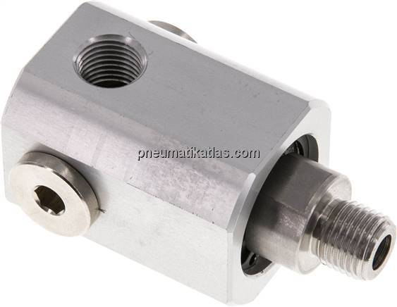 Drehverteiler G 1/4"(AG)-4x G 1/4"(IG, 3x verschlossen)
