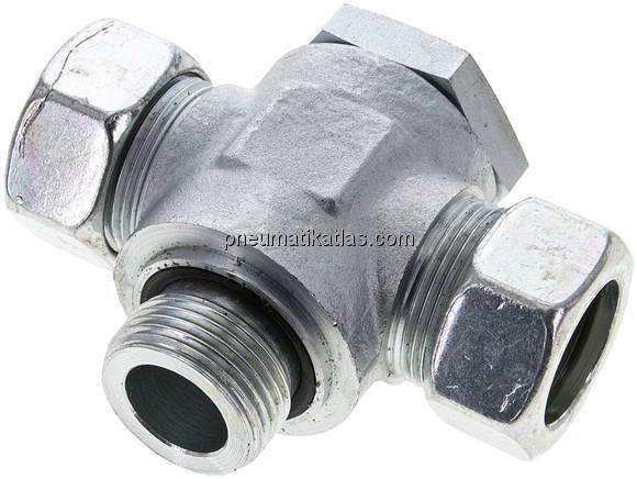 T-Schwenkverschraubung G 1"-28 L (M36x2), Stahl verzinkt