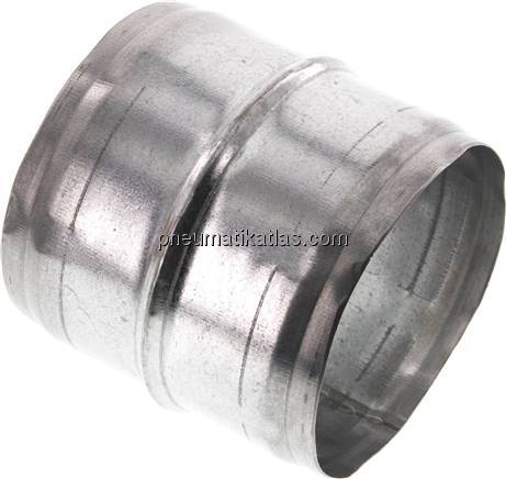 Schlauchverbindungsrohr 80mm-80mm, Stahl verzinkt