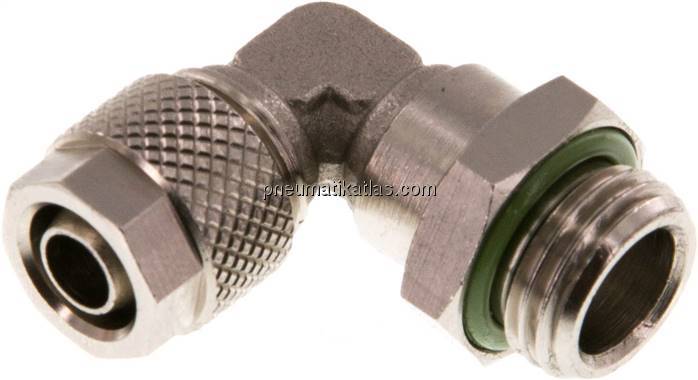 Winkel-Drehverschraubung G 1/4"-8x6mm, Messing vernickelt