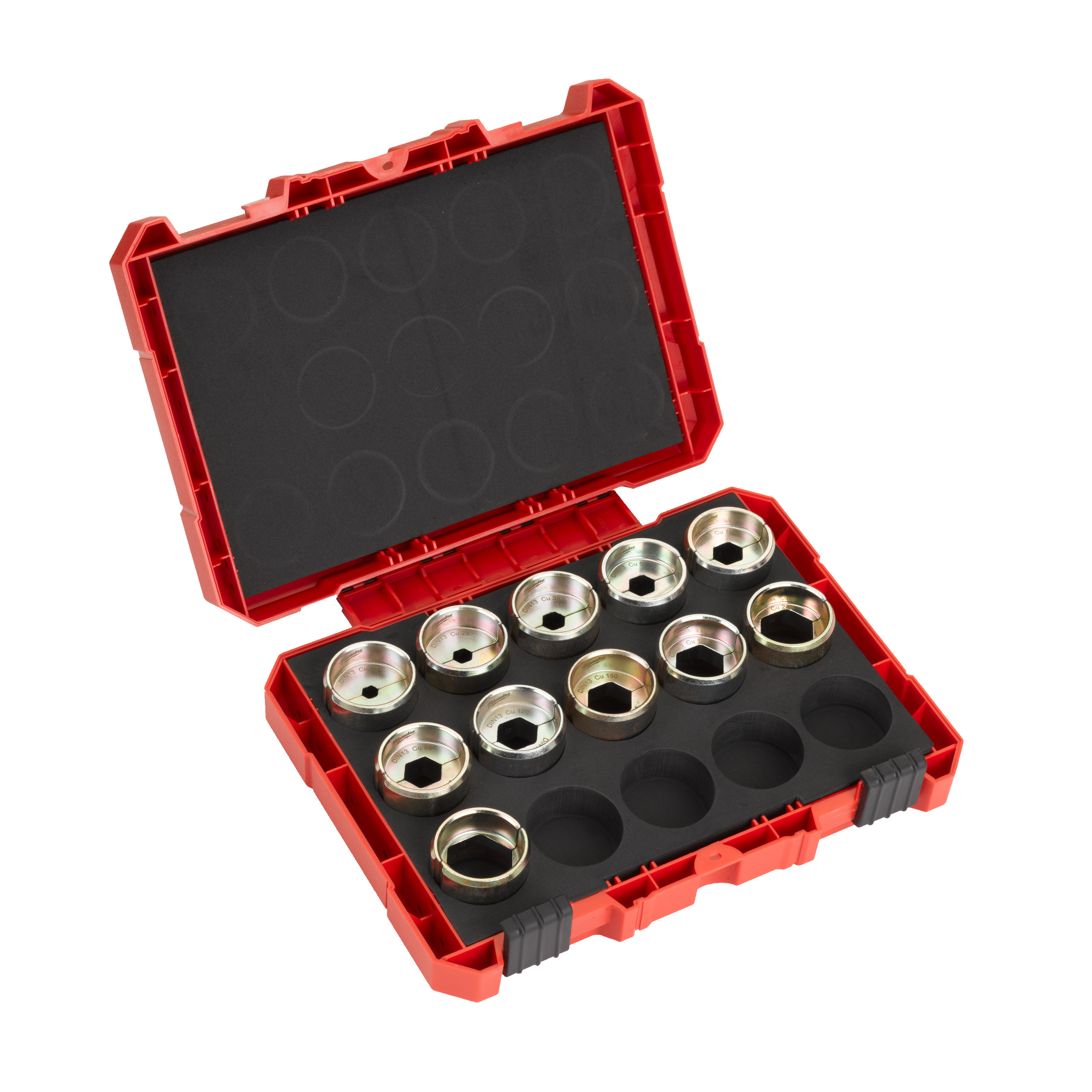 Presseinsatz für hydraulisches Akku Presswerkzeug DIN 13 Cu 11 teiliges Set 16 300 mm
