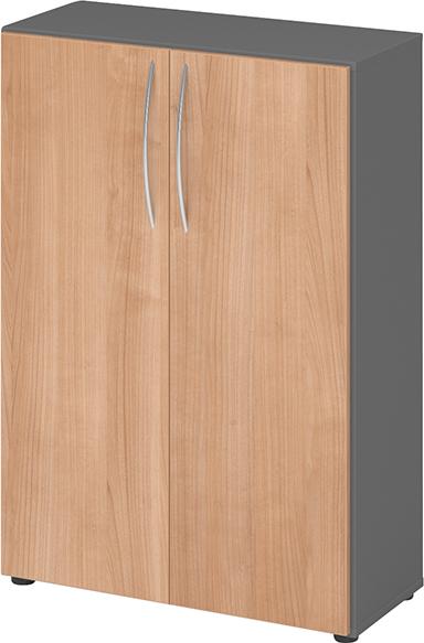 Schrank 4550 BM, 3OH K: Graphit / F: Nussbaum 80x34,6x114,4 cm (BxTxH)