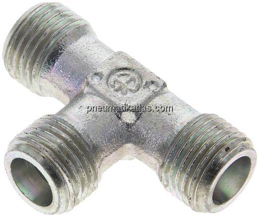 T-Schneidringverschraubung 8 S (M16x1,5), ohne Mutter & Schneidring, Stahl verzi