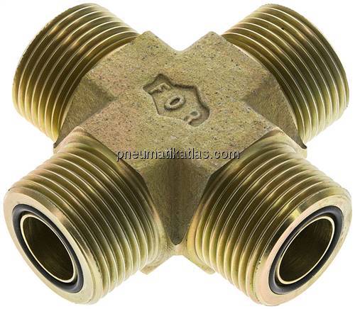 ORFS-Kreuz-Verschraubung UN 1-3/16"-12(AG)