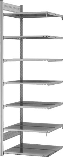 Anbauregal zerlegt HZA 23607 DA, 7 Böden 2350x600x750mm verzinkt