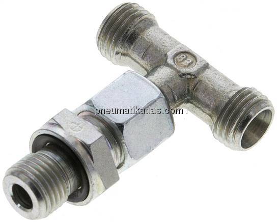 Einstellb. T-Schneidringverschraub.G 1/4"-8 L (M14x1,5), ohne Mutter & Schneidri