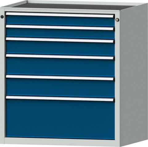 Schubladenschrank 3004 750x600mm, 6 SL,7035/5010
