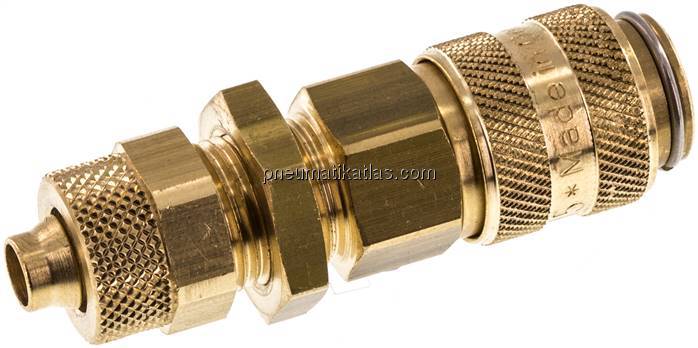 Schott-Kupplungsdose (NW5) 8x6mm Schlauch, Messing