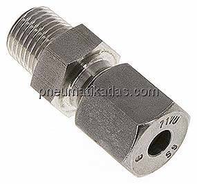 Gerade Schneidringverschr. R 1/4"-6 S (M14x1,5), 1.4571 Gerade Schneidringverschr. R 1/4"-6 S (M14x1,5), 1.4571