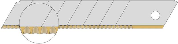Wellenschliffklinge TiN 18mm Pack a 10 Stück LUTZ BLADES