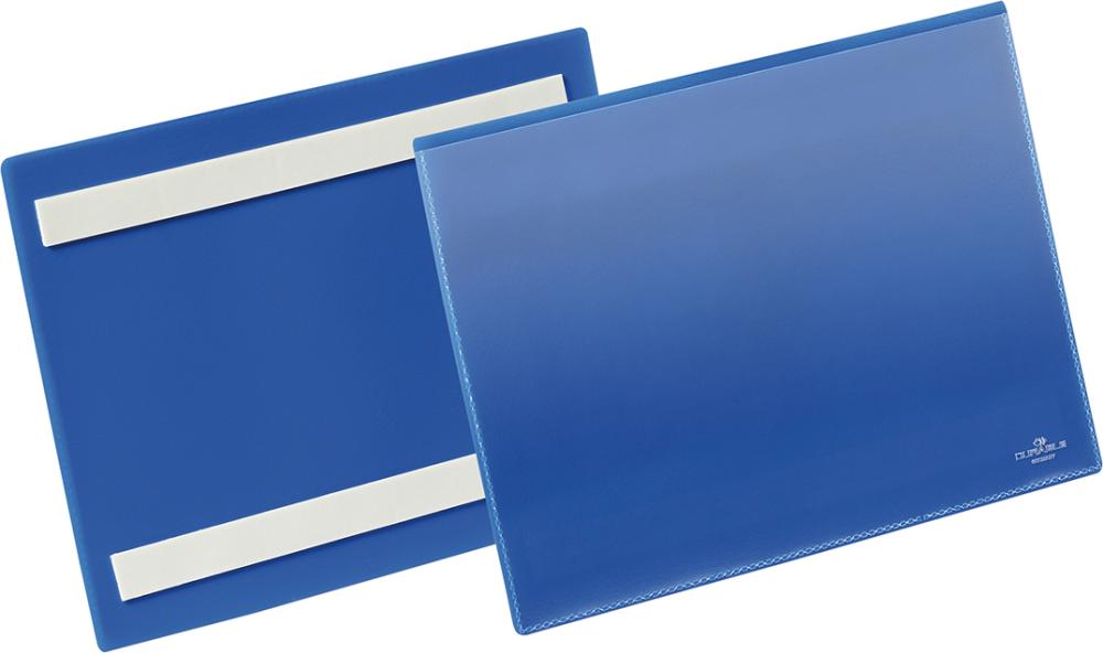 Etikettentasche B210xH148 mm A5 quer blau, selbstklebend VE 50 Stück