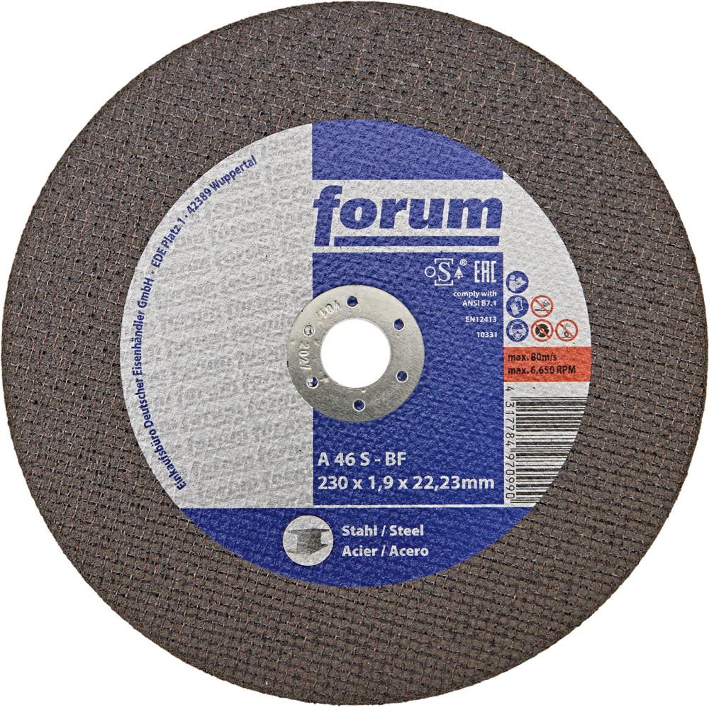 Trennscheibe Stahl 230 x 1,9 mm, T41 gerade FORUM