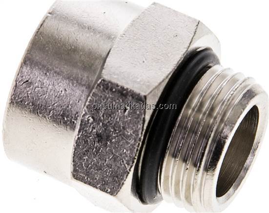 Gewindeverlängerung G 3/8"-16,4mm, Messing vernickelt (Elastomerabdichtung) Gewindeverlängerung G 3/8"-16,4mm, Messing vernickelt (Elastomerabdichtung)