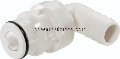 Winkel-Kupplungsstecker (HF) mit Schlauchtülle, Polysulfon