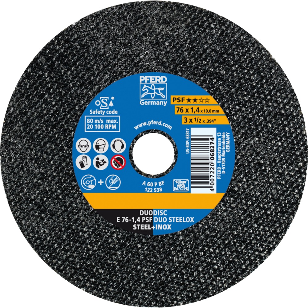 Trennscheiben E 76-1,4 PSF DUO STEELOX/10,0