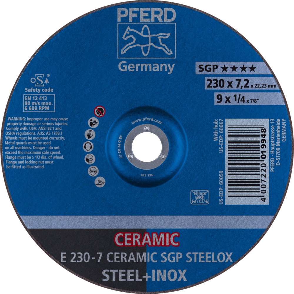 Schruppscheiben E 230-7 CERAMIC SGP STEELOX