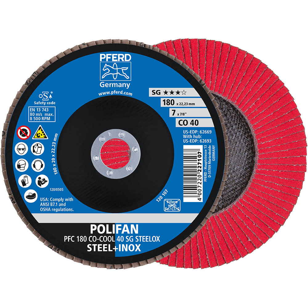 POLIFAN-Fächerscheiben PFC 180 CO-COOL 40 SG STEELOX