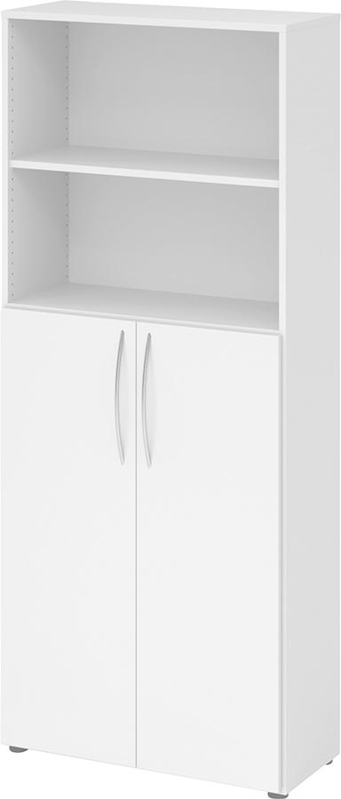 Regal 5OH, 3OH K: Weiß / F: Weiß 80x34,6x188 cm (BxTxH) Türen unten BM 4770