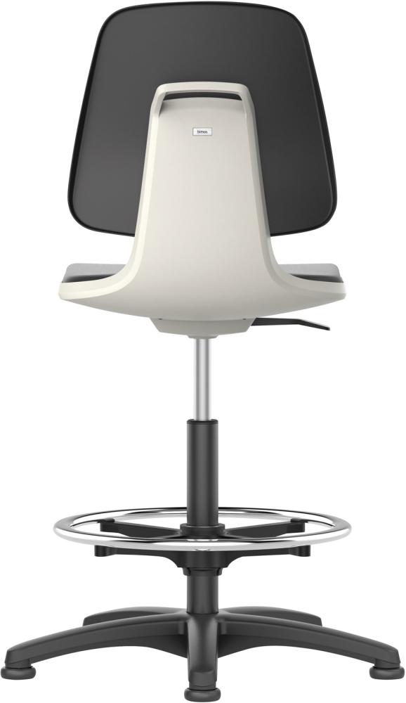 Bimos Arbeitsstuhl Labsit 3, K-Leder weiß Sitzhöhe 520-770 mm