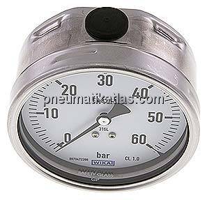 Chemie-Manometer waagerecht, 100mm, 0 - 60 bar
