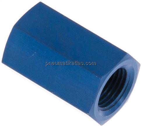 Muffe G 1/8"-G 1/8", Aluminium