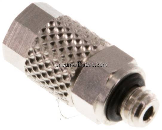 Gerade Verschraubung M 5-4,3x3mm, Messing vernickelt