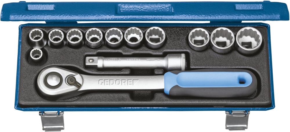 Steckschlüssel-Garnitur 1/2" D19 KMU-20 13-teilig Gedore Steckschlüssel-Garnitur 1/2" D19 KMU-20 13-teilig Gedore