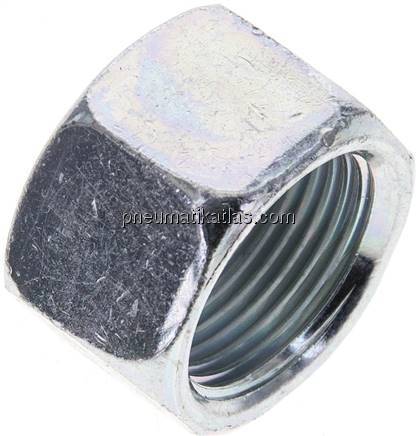 Überwurfmutter DN13, M 22x1,5, Bohrung 17,0mm, Stahl verzinkt
