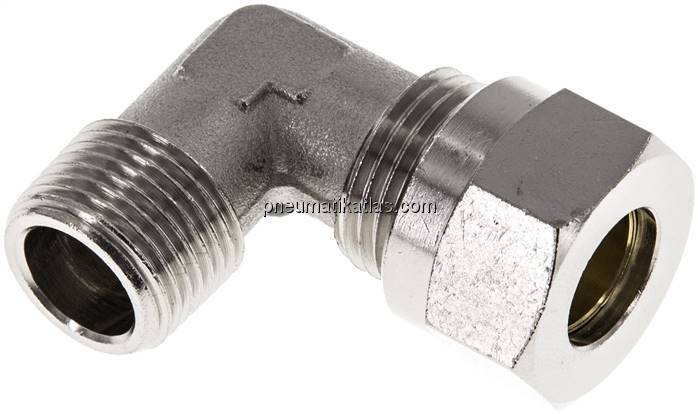 Winkel-Schneidringverschraub. R 3/8"-12 L (M18x1,5), Messing vernickelt