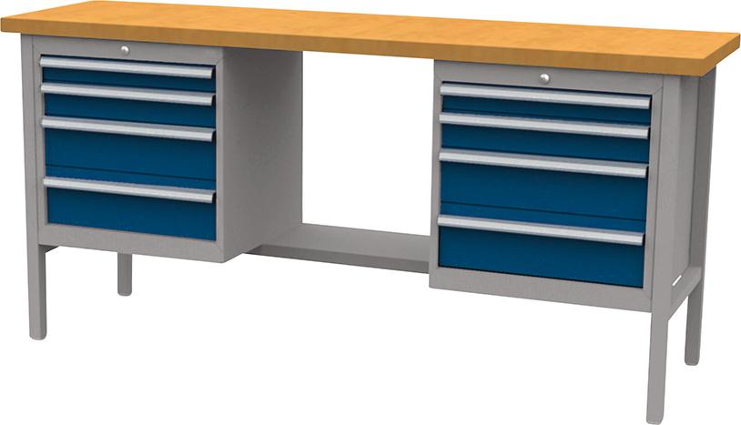 Artikelhauptbild Kastenwerkbank B2000mm 8 Schubl. RAL7035/5010