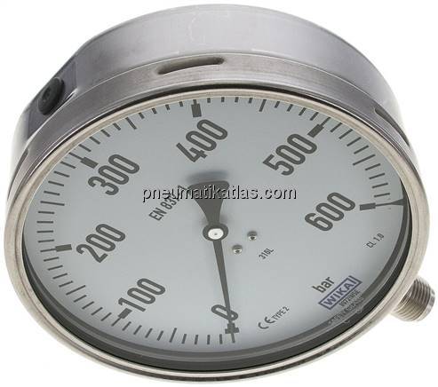 Chemie-Manometer senkrecht, 160mm, 0 - 600 bar