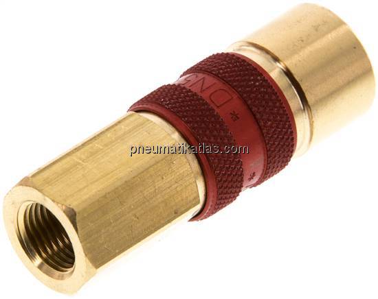Kupplungsdose (NW5) G 1/8"(IG), rot, Achteck SW10