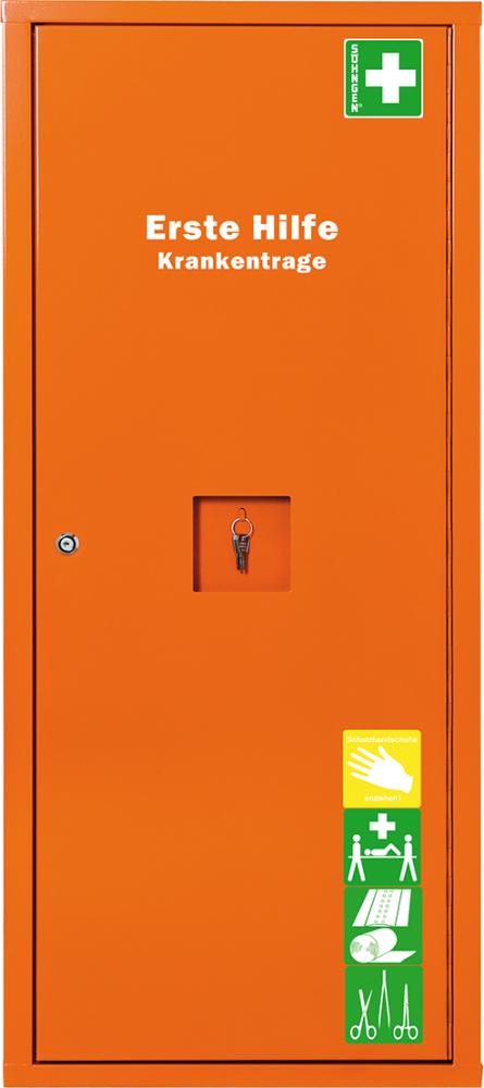 Anbausafe, gefüllt, mit Erste-Hilfe-Trage, orange