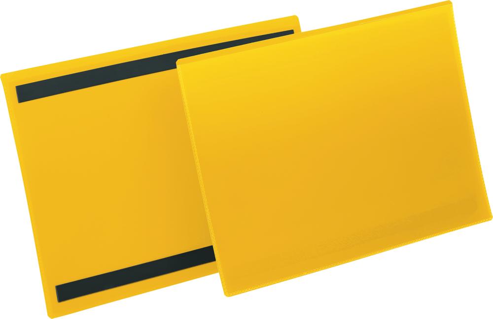 Artikelhauptbild Etikettentasche B297xH210 mm A4 quer gelb, magnetisch VE 50 Stück