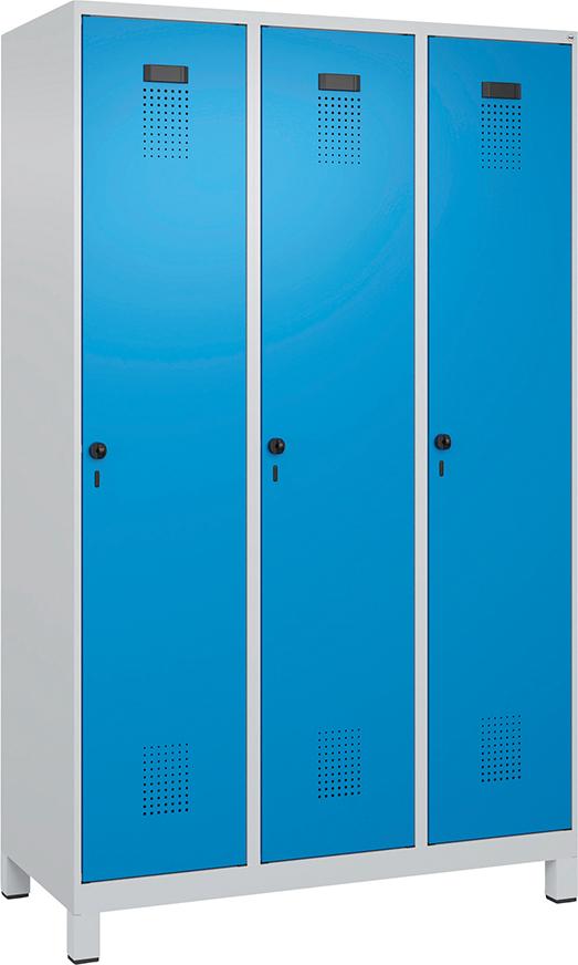 Spind Evolo PLUS 3 Abteile H1950xB1200xT500mm RAL7035/RAL5012 /F/7035