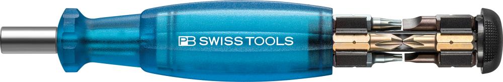 Magazin-Bithalter blau 8-teilig Schlitz, PH, TX PB Swiss Tools