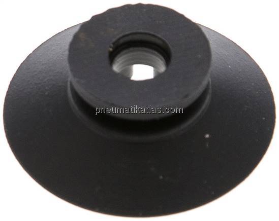 Flachsauger, Stützrippe, P-Serie, Ø 28x1mm, CR (50A), schwarz